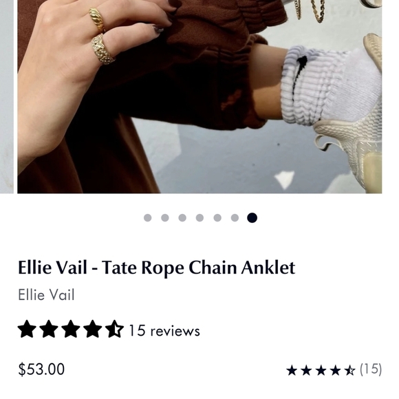 Ellie Vail Rope Chain Anklet - Picture 5 of 5